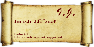 Imrich József névjegykártya